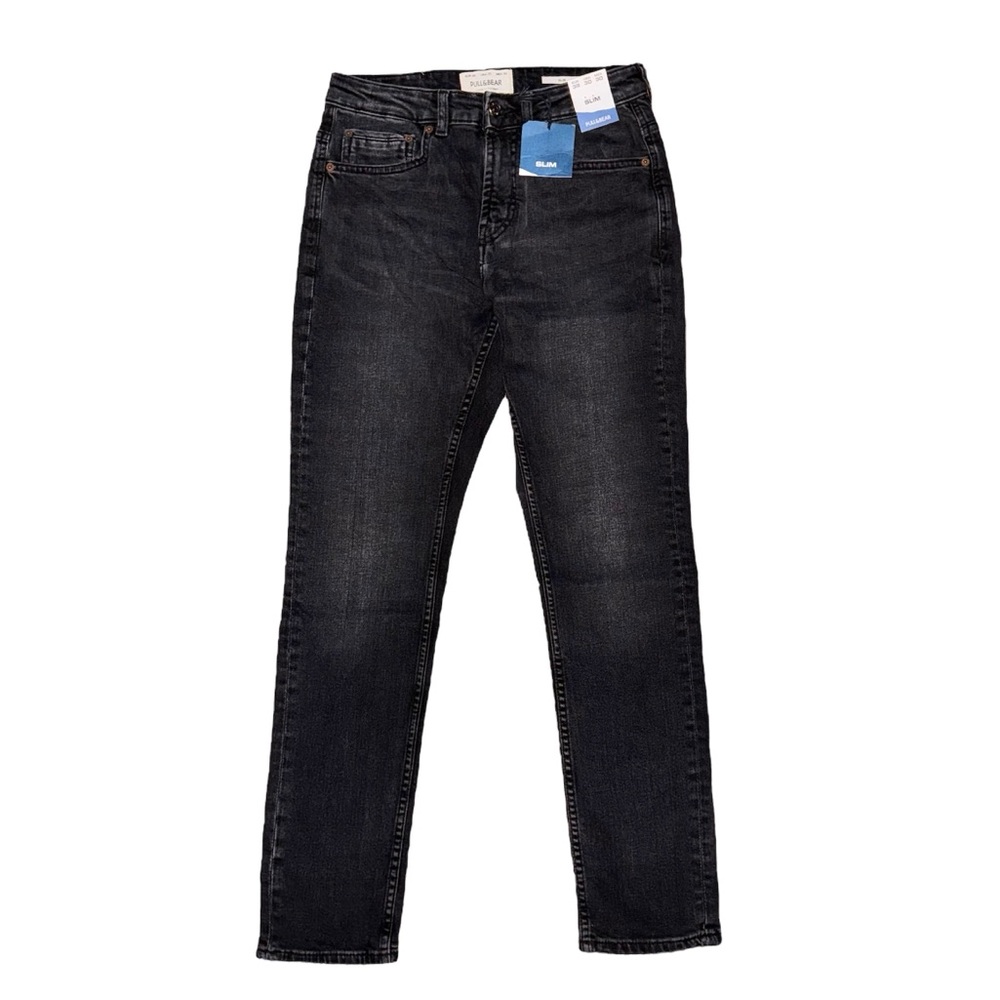 Pull&Bear Slim Fit Jeans In Black 30x32